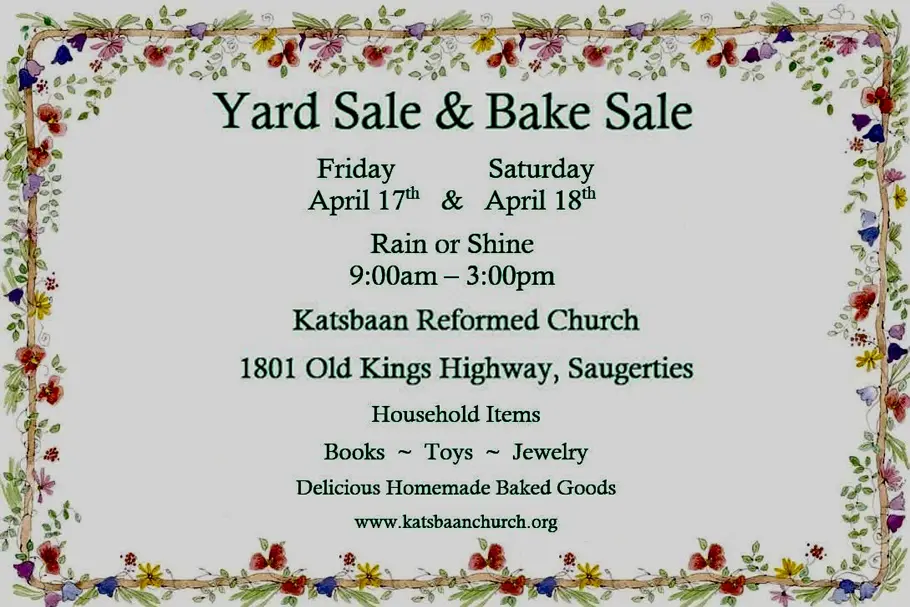 Yard and Bake Sales - Katsbaan Reformed Church - April 2026 copy.webp